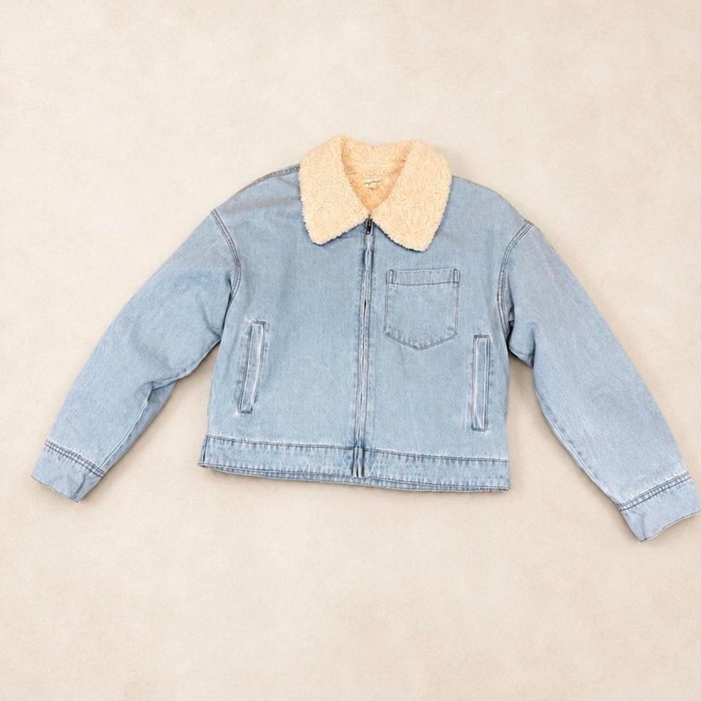Mystree Blue Denim Jacket interior 85% cotton exterior 85% algodon Size S